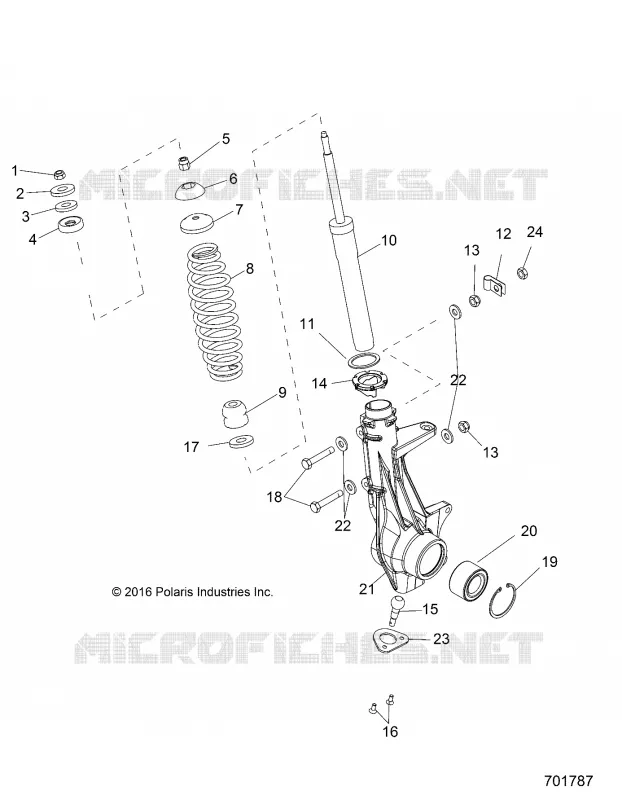 SUSPENSION, JAMBE DE FORCE AVANT - R22MAA50J7 (701787) Polaris RANGER 500 2022 RANGER 500  RANGER 500 IS