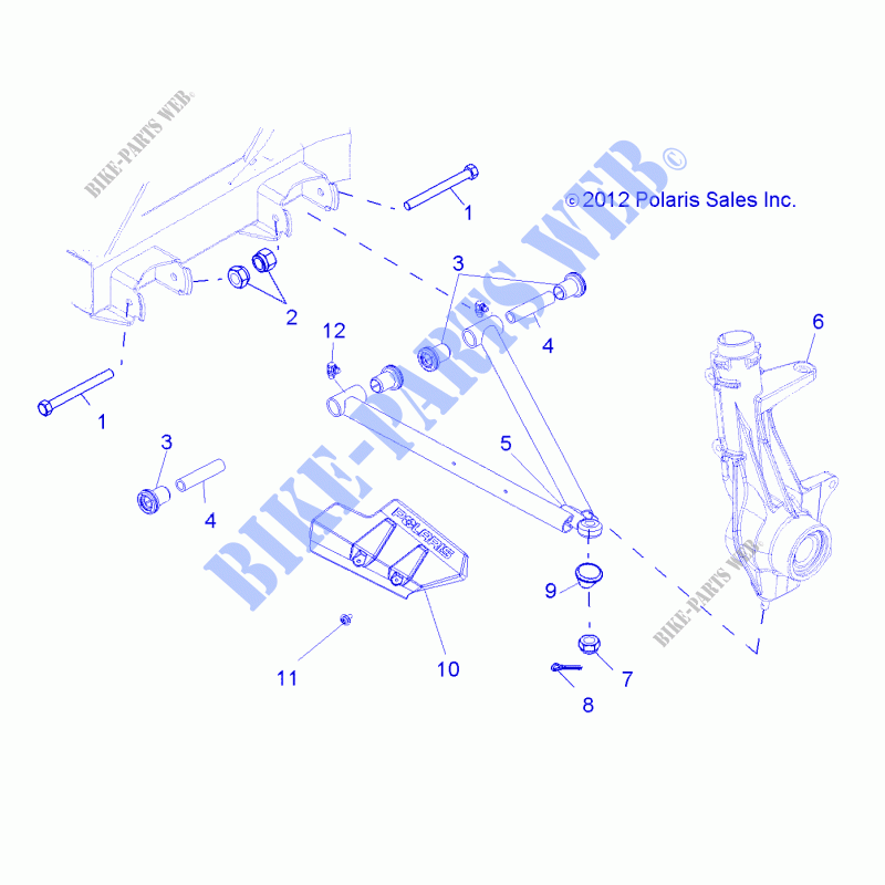 SUSPENSION, A ARM AND SUPPORT MOUNTING   R22MAAE4B8/B9 (49RGRAARM13500) pour Polaris RANGER EV de 2022