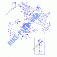 ENGINE AND SUPPORT SILENCIEUX (4916341634005A) pour Polaris TRAIL BOSS 2X4 de 1989
