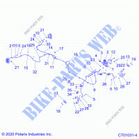 FREINS, FREIN LINES AND MASTER CYLINDER   Z22A5K87A4/A5V87A4 (C701031 1) pour Polaris RZR 900 TRAIL ULTIMATE de 2022