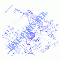 ENGINE AND SUPPORT SILENCIEUX (4914761476005A) pour Polaris TRAIL BOSS 4X4 de 1988