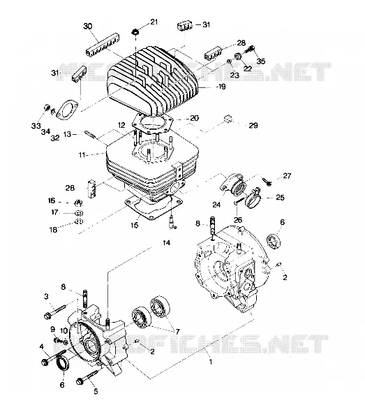 CRANKCASE AND CYLINDRE (4913491349031A) Polaris ATV autre 1987 TRAIL BOSS  TRAIL BOSS - W877527