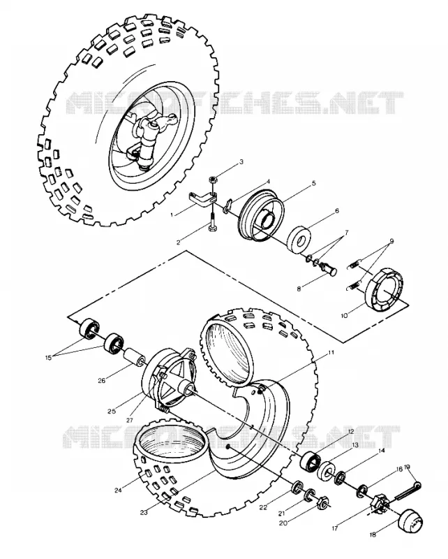 ROUE AVANT ASSEMBLY (4913491349015A) Polaris ATV autre 1987 TRAIL BOSS  TRAIL BOSS - W877527