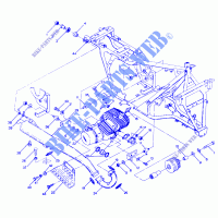 ENGINE AND SUPPORT SILENCIEUX (49147514750005) pour Polaris TRAIL BOSS 4X4 de 1987
