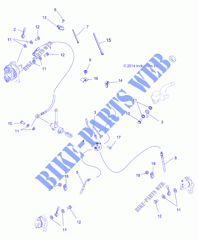 DURITES DE FREIN   A15SHD57AC/E57AS/AM/L57AK (49ATVFREINLINE15570SP) pour Polaris SPORTSMAN 570 SP de 2015