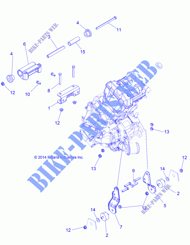 MOTEUR, MOUNTING   A15SHD57AC/E57AS/AM/L57AK (49ATVMOTEURMTG15QUAD) pour Polaris SPORTSMAN 570 SP de 2015