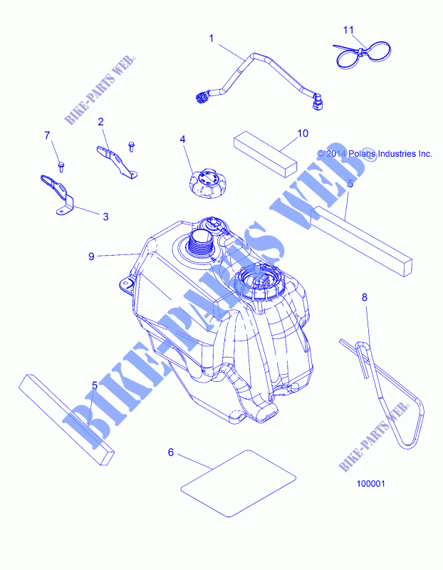 RESERVOIR DE CARBURANT ASM.   A15SHD57AC/E57AS/AM/L57AK (100001) pour Polaris SPORTSMAN 570 SP de 2015