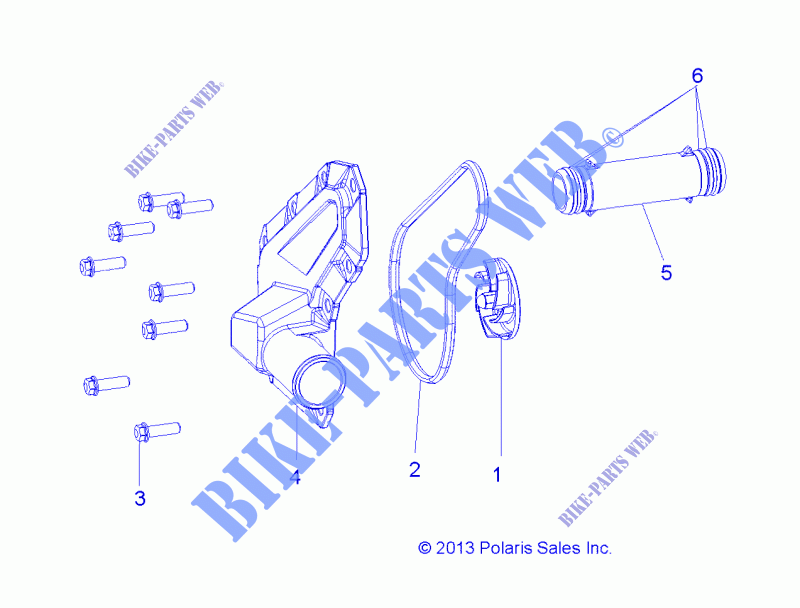 MOTEUR, WATERPUMP IMPELLER and COVER   A15SHC57CS (49ATVWATERPUMP14SP570) pour Polaris SPORTSMAN 570 SP EPS de 2015