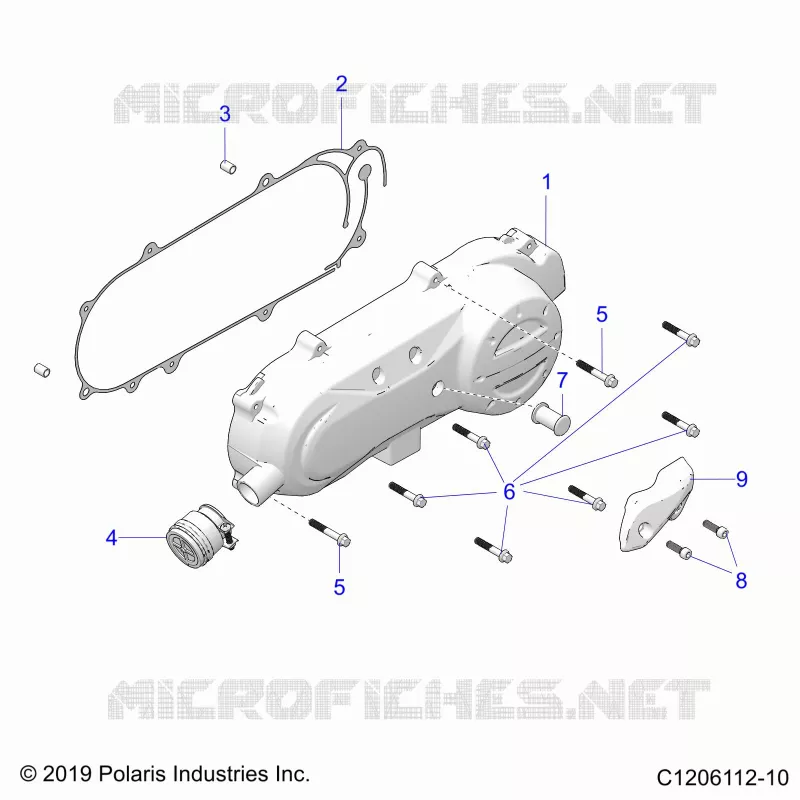SYSTÃˆME DE TRANSMISSION, CLUTCH COVER AND DUCTING - A24HBBO7B6/B7 (C1206112-10) Polaris OUTLAW 70 2024 OUTLAW 70  OUTLAW 70