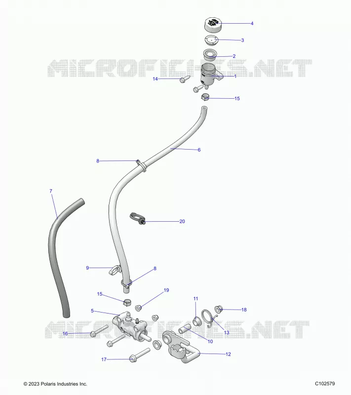 BRAKES, BRAKE PEDAL AND MAITRE CYLINDRE - A24SEK57A4 (C102579) Polaris SPORTSMAN 570 2024 SPORTSMAN 570 UTILITY  SPORTSMAN 570 UTILITY