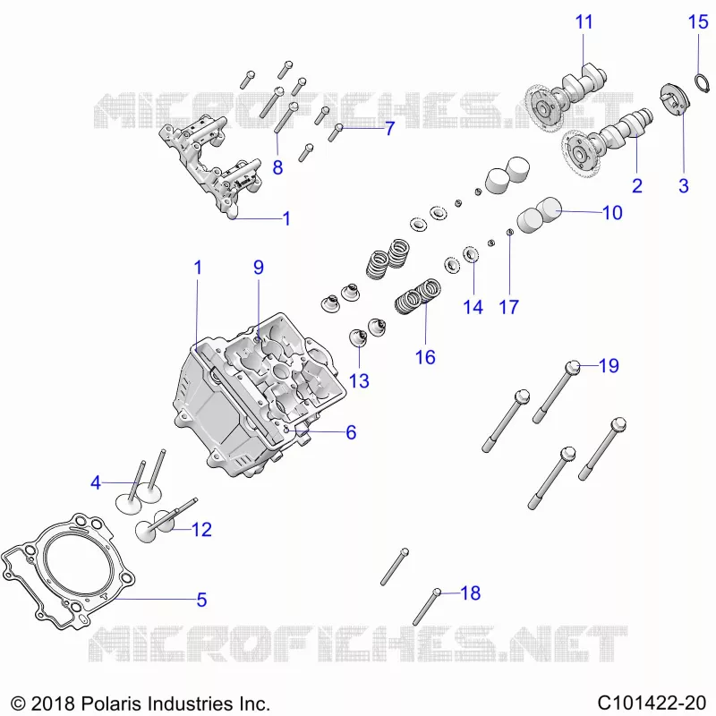 ENGINE, CULASSE, CAMS AND VALVES - A24SEK57A4 (C101422-20) Polaris SPORTSMAN 570 2024 SPORTSMAN 570 UTILITY  SPORTSMAN 570 UTILITY