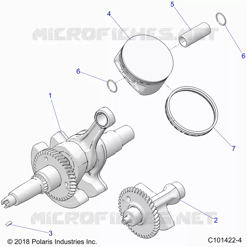 ENGINE, VILEBREQUIN, PISTON AND BALANCE SHAFT - A24SEK57A4 (C101422-4) Polaris SPORTSMAN 570 2024 SPORTSMAN 570 UTILITY  SPORTSMAN 570 UTILITY