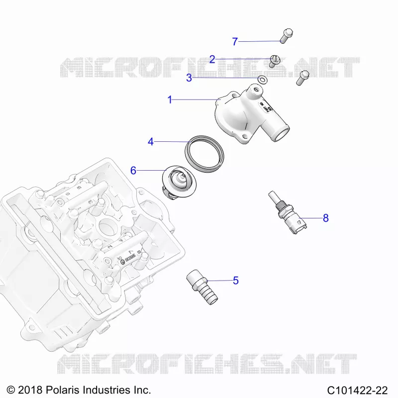 THERMOSTAT AND COVER - A24SEK57A4 (C101422-22) Polaris SPORTSMAN 570 2024 SPORTSMAN 570 UTILITY  SPORTSMAN 570 UTILITY