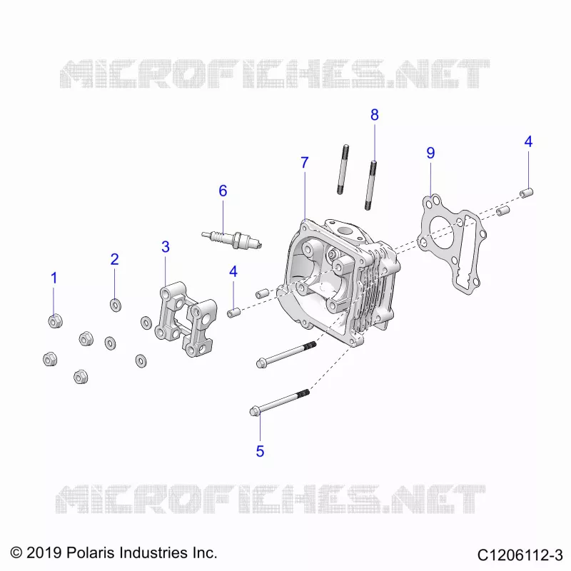 ENGINE, CULASSE ASM - A23HBBO7B3/B7 (C1206112-3) Polaris OUTLAW 70 2023 OUTLAW 70  OUTLAW 70