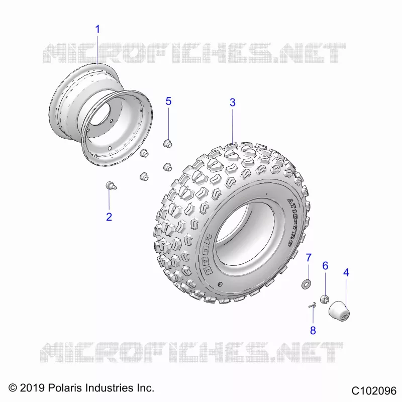 ROUES, FRONT - A23HBBO7B3/B7 (C102096) Polaris OUTLAW 70 2023 OUTLAW 70  OUTLAW 70