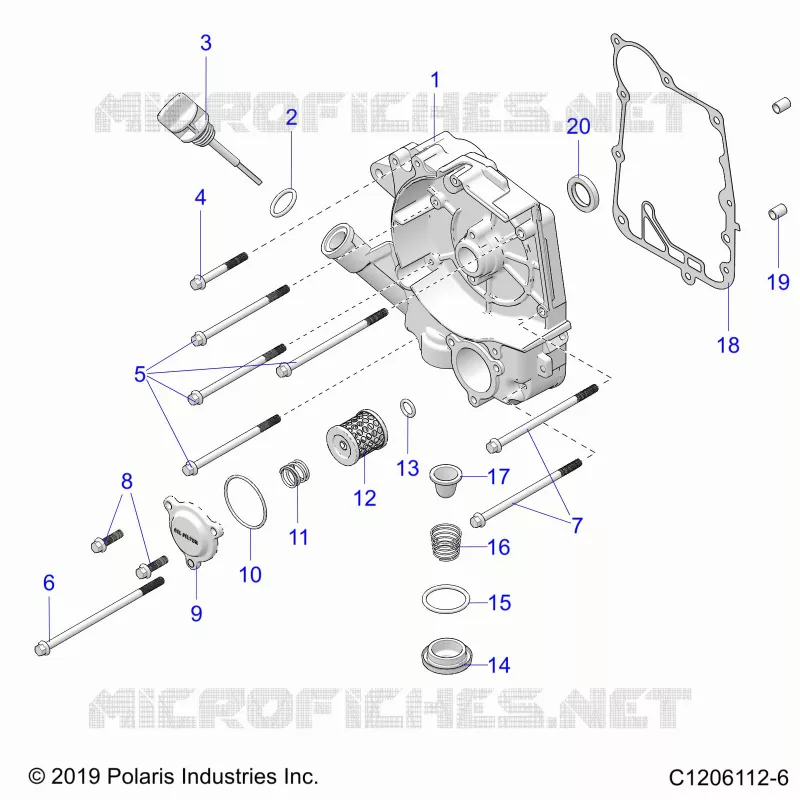 CARTERS MOTEUR COVER ASM, RIGHT - A23HBE07B2 (C1206112-6) Polaris OUTLAW 70 2023 OUTLAW 70 LE  OUTLAW 70 LE