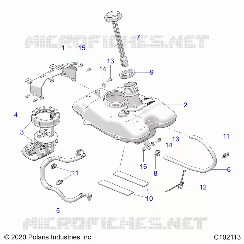 SYSTÃˆME D'ALIMENTATION, FUEL TANK ASM. - A23HBE07B2 (C102113) Polaris OUTLAW 70 2023 OUTLAW 70 LE  OUTLAW 70 LE