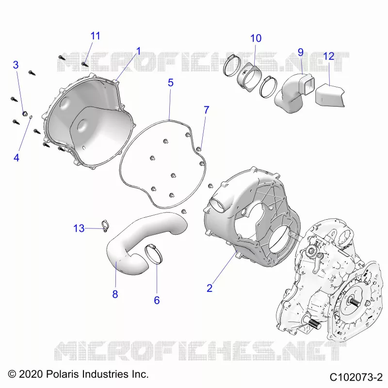 BODY, COUVERCLE D'EMBRAYAGE - A23SVA85A3 (C102073-2) Polaris SCRAMBLER 850 2023 SCRAMBLER 850  SCRAMBLER 850 48