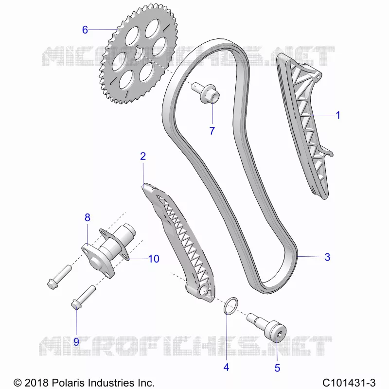 CHAINE DE DISTRIBUTION AND TENSIONER - A23SVA85A3 (C101431-3) Polaris SCRAMBLER 850 2023 SCRAMBLER 850  SCRAMBLER 850 48