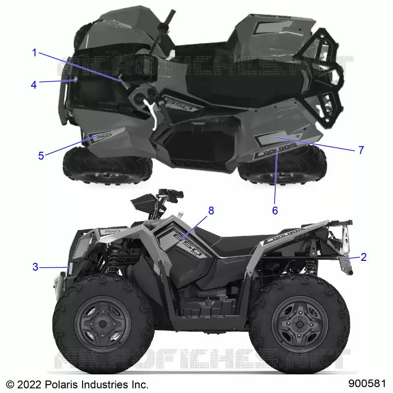 EMBLEMESS GRAPHICS - A23SVA85A3 (900581) Polaris SCRAMBLER 850 2023 SCRAMBLER 850  SCRAMBLER 850 48
