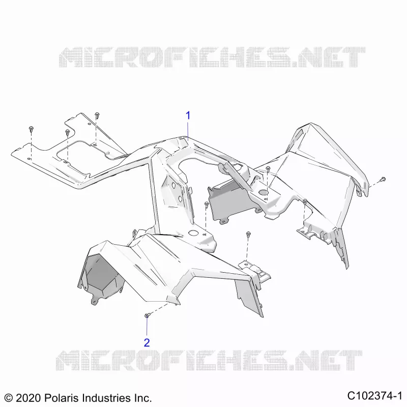 HABITACLE AVANT - A23SVA85A3 (C102374-1) Polaris SCRAMBLER 850 2023 SCRAMBLER 850  SCRAMBLER 850 48