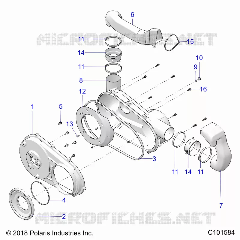 BODY, COUVERCLE D'EMBRAYAGE - A23S6E57A1 (C101584) Polaris SPORTSMAN 570 2023 SPORTSMAN 570 6X6  SPORTSMAN 570 6X6