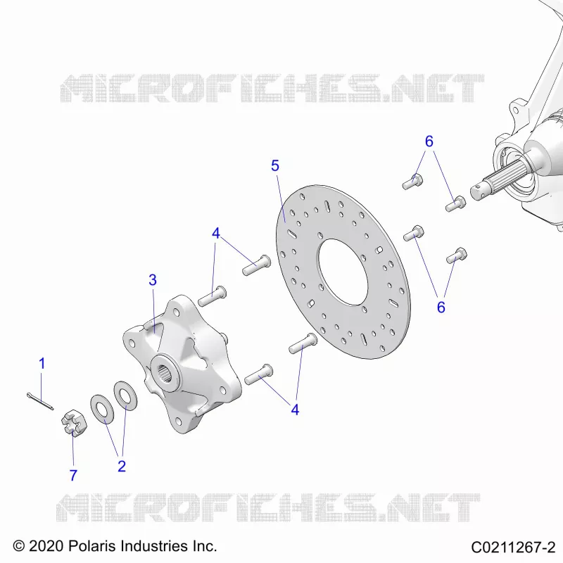 SUSPENSION AVANT HUB AND BRAKE DISC - A23S6E57A1 (C0211267-2) Polaris SPORTSMAN 570 2023 SPORTSMAN 570 6X6  SPORTSMAN 570 6X6