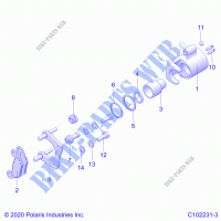 FREINS, MIDDLE CALIPER   A23S6E57F1/FK (C102231 3) pour Polaris SPORTSMAN 570 6X6 EPS de 2023
