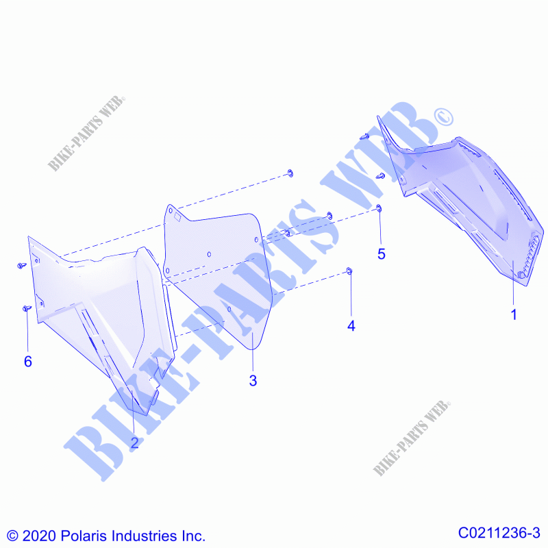 PANNEAUX LATERAUXS   A23SEE57P2/PL (C0211236 3) pour Polaris SPORTSMAN 570 EPS de 2023