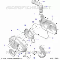 BODY, COUVERCLE D'EMBRAYAGE   A23SEZ57AM/BM (C0211241 1) pour Polaris SPORTSMAN 570 PREMIUM de 2023