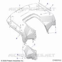 CARROSSERIE ARRIERE CAB   A23SEZ57AM/BM (C102310 2) pour Polaris SPORTSMAN 570 PREMIUM de 2023