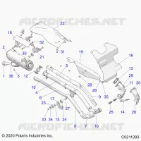 ECHAPPEMENT   A23SEZ57BM (C0211393) pour Polaris SPORTSMAN 570 PREMIUM de 2023