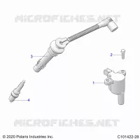 ELECTRICITE, IGNITION COIL, WIRE AND SPARK PLUG   A23SEZ57AM/BM (C101422 28) pour Polaris SPORTSMAN 570 PREMIUM de 2023