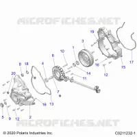 ENGINE, STATOR COVER AND FLYROUE   A23SEZ57AM/BM (C0211232 1) pour Polaris SPORTSMAN 570 PREMIUM de 2023