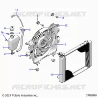 ENGINE, SYSTÃˆME DE REFROIDISSEMENT, RADIATOR, FAN & OVERFLOW BOTTLE   A23SEZ57AM/BM (C702866) pour Polaris SPORTSMAN 570 PREMIUM de 2023