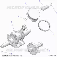 ENGINE, VILEBREQUIN, PISTON AND BALANCE SHAFT   A23SEZ57AM/BM (C101422 4) pour Polaris SPORTSMAN 570 PREMIUM de 2023