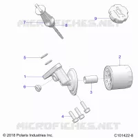 FILTRE A HUILE AND DIPSTICK   A23SEZ57AM/BM (C101422 8) pour Polaris SPORTSMAN 570 PREMIUM de 2023