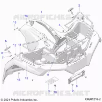 HABITACLE AVANT   A23SEZ57AM/BM (C0201216 2) pour Polaris SPORTSMAN 570 PREMIUM de 2023