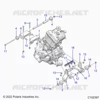 MOTEUR, MOUNTING & LONG BLOCK   A23SEZ57AM/BM (C102397) pour Polaris SPORTSMAN 570 PREMIUM de 2023