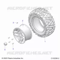 ROUES, REAR TIRE   A23SEZ57AM/BM (C102290 2) pour Polaris SPORTSMAN 570 PREMIUM de 2023