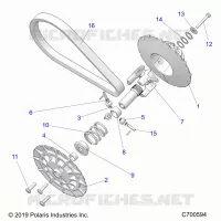 SYSTÃˆME DE TRANSMISSION, SECONDARY CLUTCH   A23SEZ57AM/BM (C700594) pour Polaris SPORTSMAN 570 PREMIUM de 2023