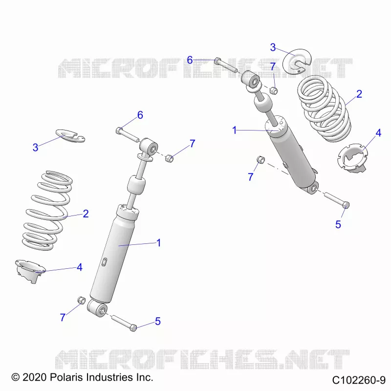 SUSPENSION, AMORTISSEUR AVANT - A23SJE57AX (C102260-9) Polaris SPORTSMAN 570 2023 SPORTSMAN TOURING 570  SPORTSMAN TOURING 570