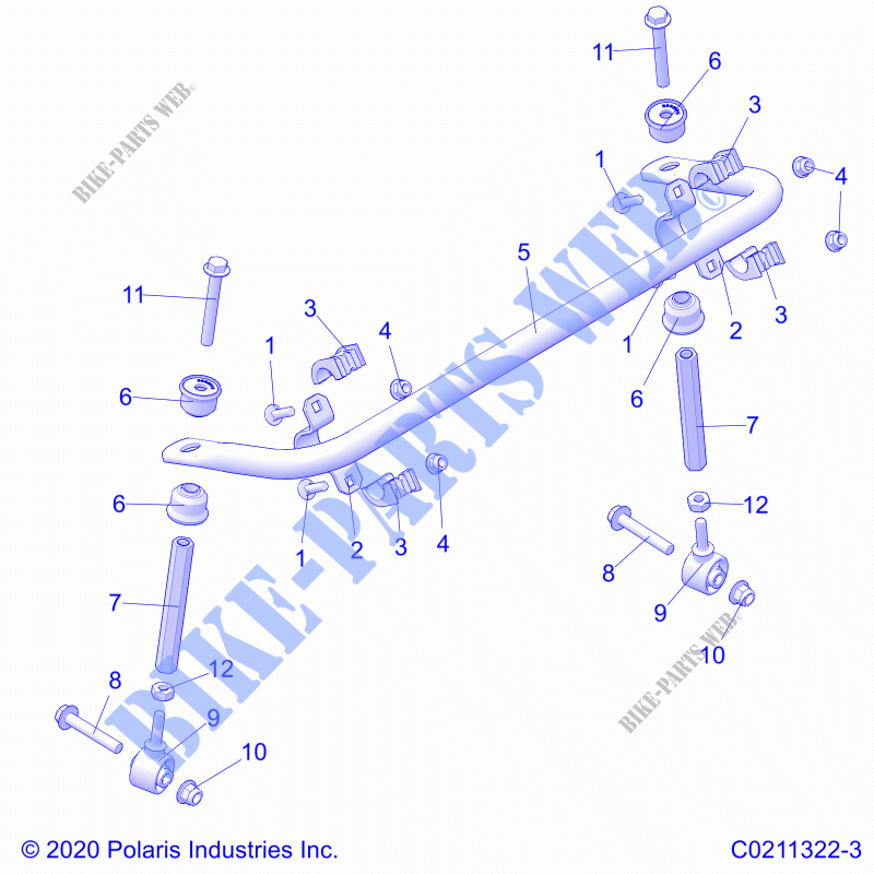 SUSPENSION, BARRE STABILISATRICE   A23SXR95AH (C0211322 3) pour Polaris SPORTSMAN XP 1000 de 2023