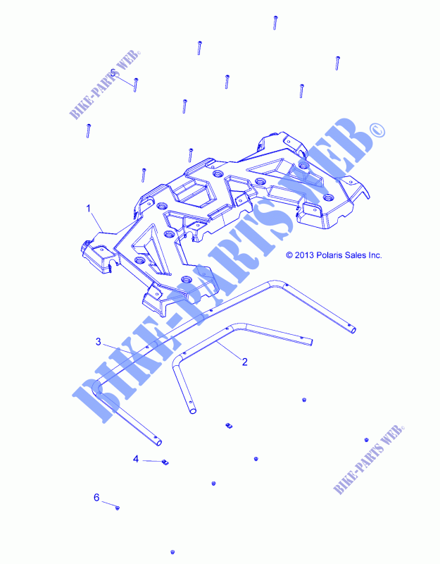 PORTE BAGAGES ARRIERE   A15SHE57HS (49ATVRACKMTGRR14570) pour Polaris SPORTSMAN 570 SP MD de 2015