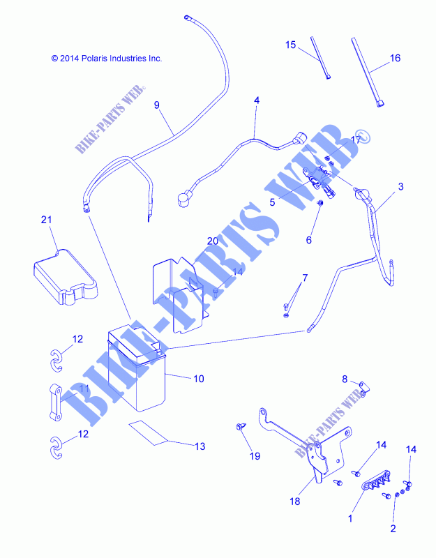 BATTERIE   A15SJE57AS/AV (49ATVBATTERIE15570SP) pour Polaris SPORTSMAN 570 SP TOURING de 2015