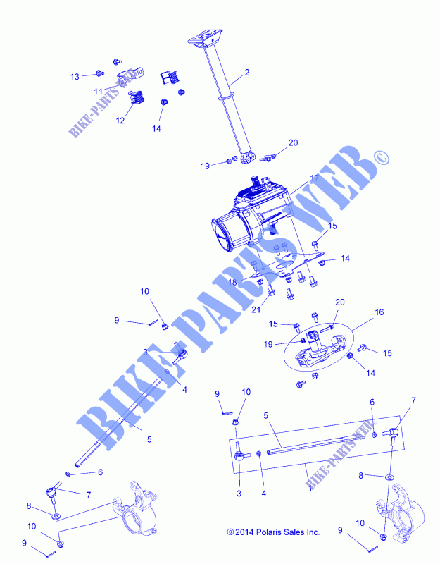 COLONNE DE DIRECTION ASM.   A15SXE85AS/AM (49ATVDIRECTION15850) pour Polaris SPORTSMAN 850 SP de 2015