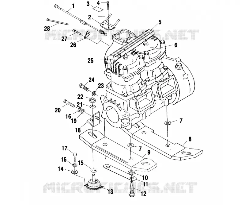 SUPPORT MOTEUR - W025197D/W025197I (4971297129B06) Polaris JET SKI 700 2002 VIRAGE   INT'L VIRAGE - W025197I
