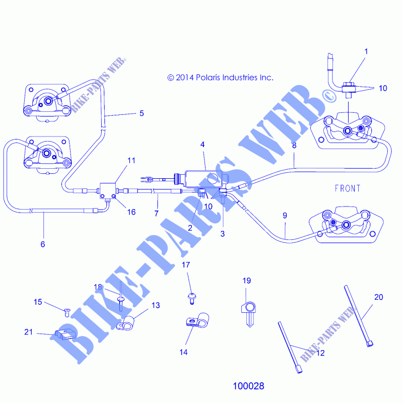 DURITES DE FREIN AND MAITRE CYLINDRE   A15DAH57EJ (100028) pour Polaris ACE 570 HD de 2015