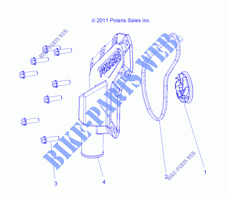 MOTEUR, WATERPUMP IMPELLER and COVER   A15DAH57EJ (49RGRWATERPUMP12RZR570) pour Polaris ACE 570 HD de 2015