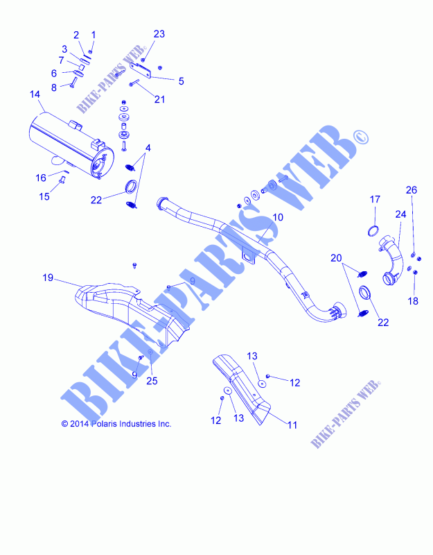 ECHAPPEMENT   A15SEA32AA/AH (49ATVECHAPPEMENT15SPETX) pour Polaris SPORTSMAN ETX EFI de 2015